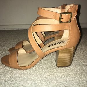 Tan sandals with heels